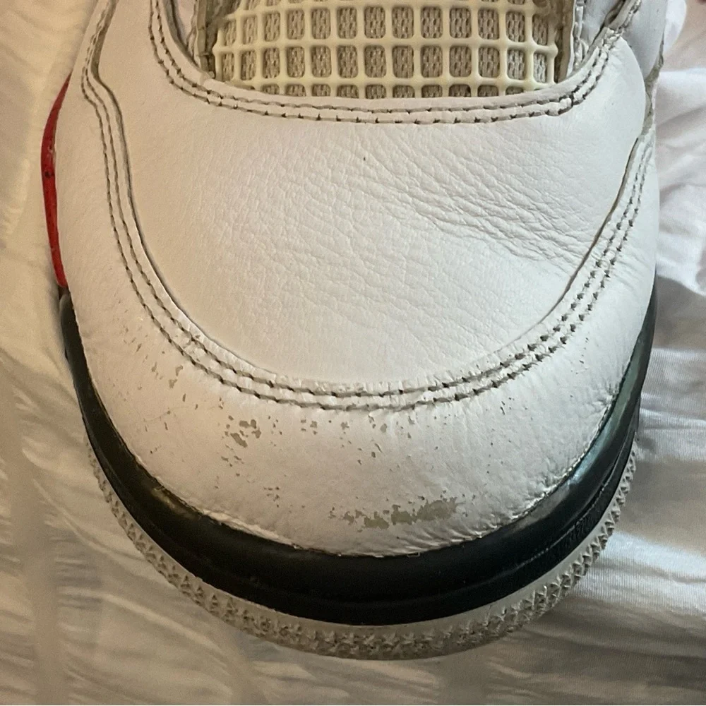 Nike Air Jordan 4 Retro White/Red (Fire Red Style) – Men’s 7.5
